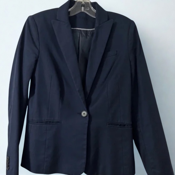 Mango Navy One-Button Blazer - Picture 2 of 7